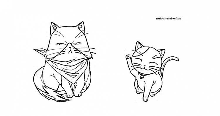 Раскраски аниме котики