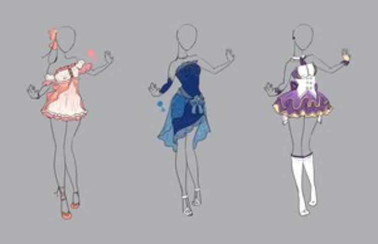 Скетчи одежды аниме