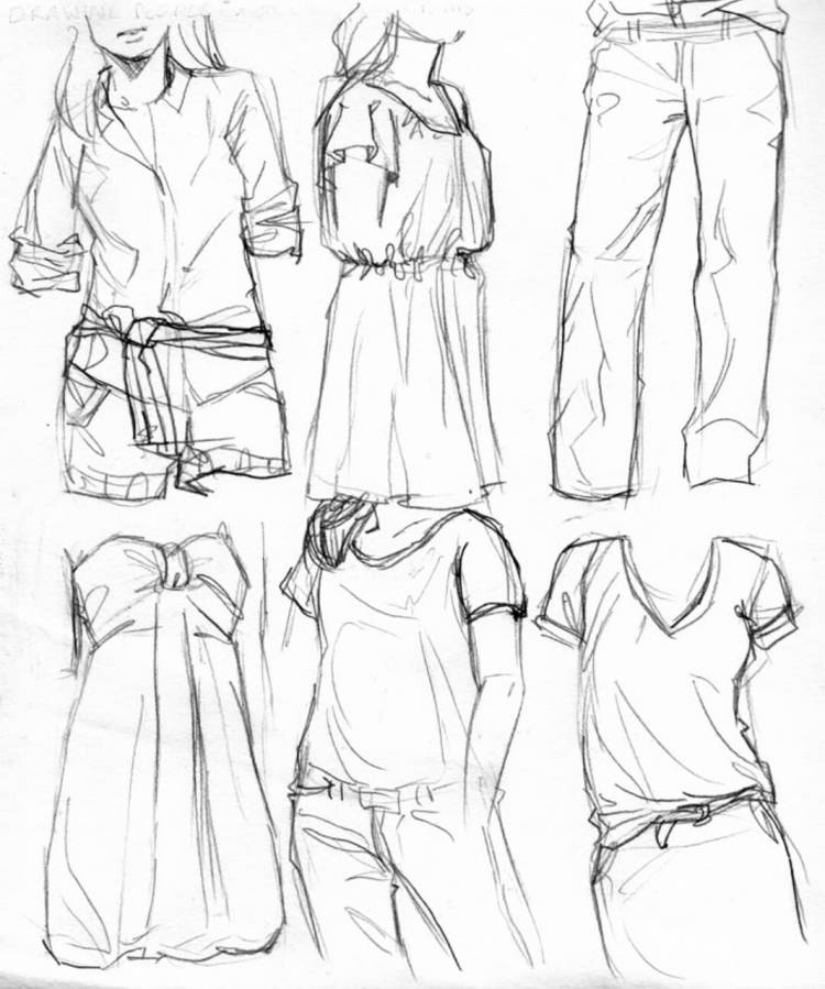 Одежда для срисовки карандашом аниме