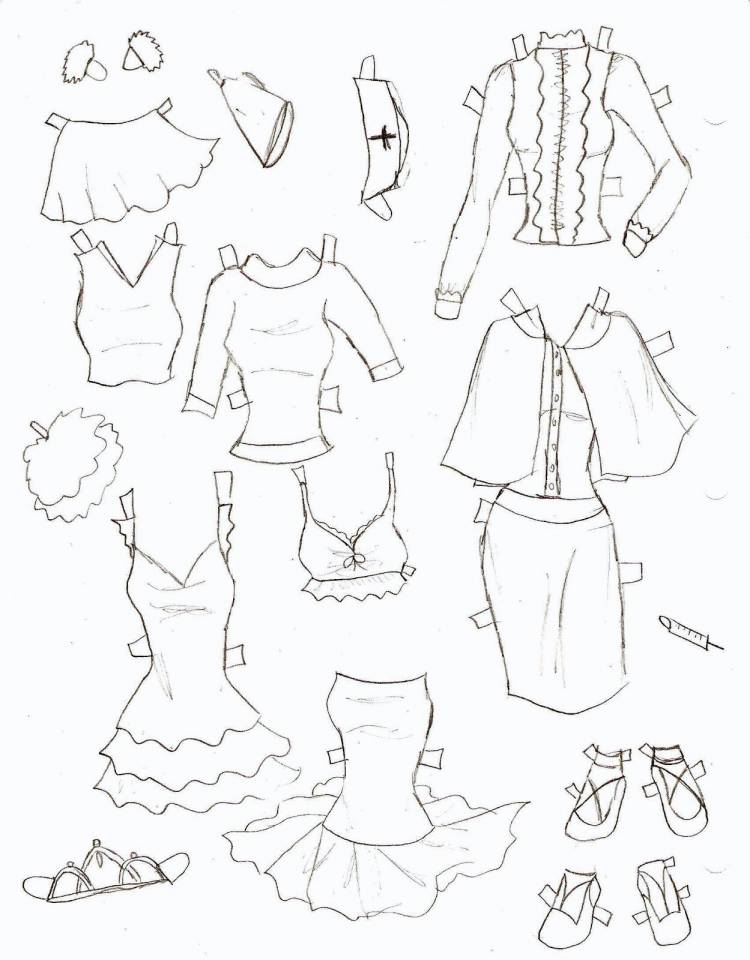 Поэтапное рисование одежды