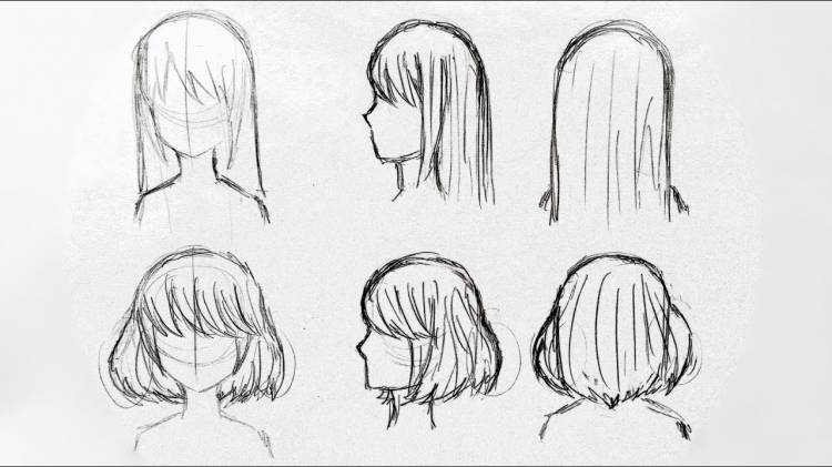 Как нарисовать женские волосы