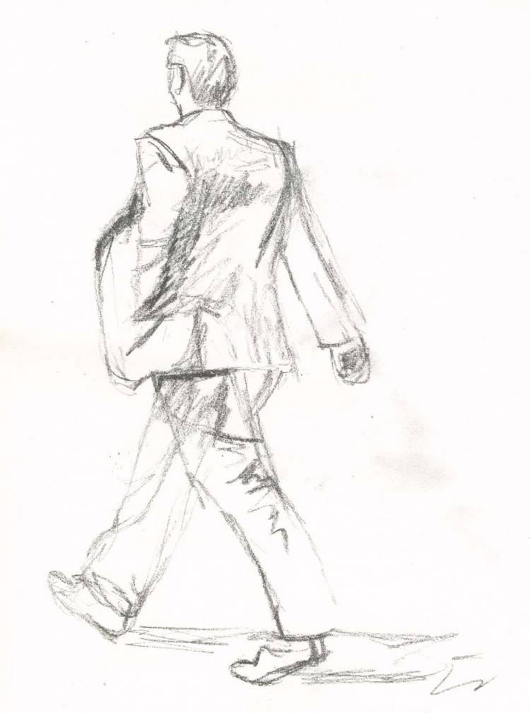 Зарисовки фигуры человека в движении карандашом