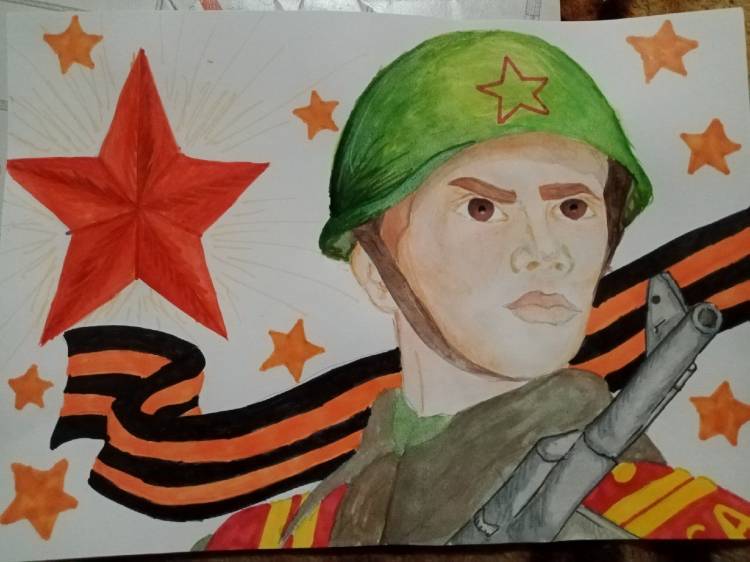 Портрет защитника отечества карандашом