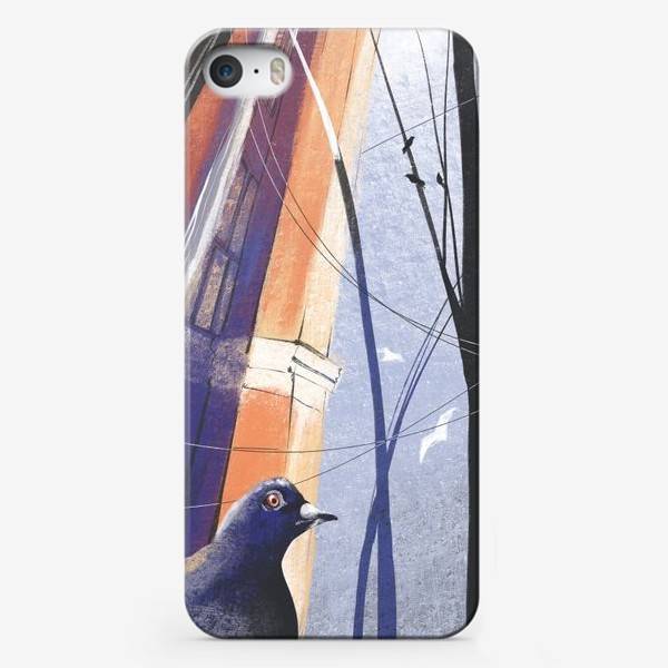 Чехол iPhone «Городская иллюстрация, архитектурная зарисовка пастелью, птица голубь, скетч», в интернет-магазине в Москве, автор