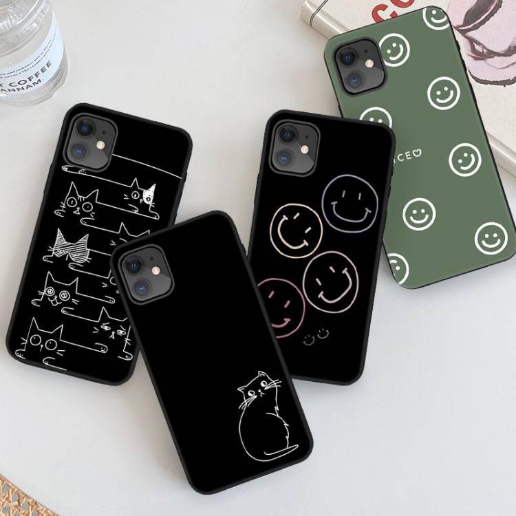 Мягкий силиконовый чехол для телефона с абстрактным котенком, черно-белым рисунком мелом для IPhone, Huawei P