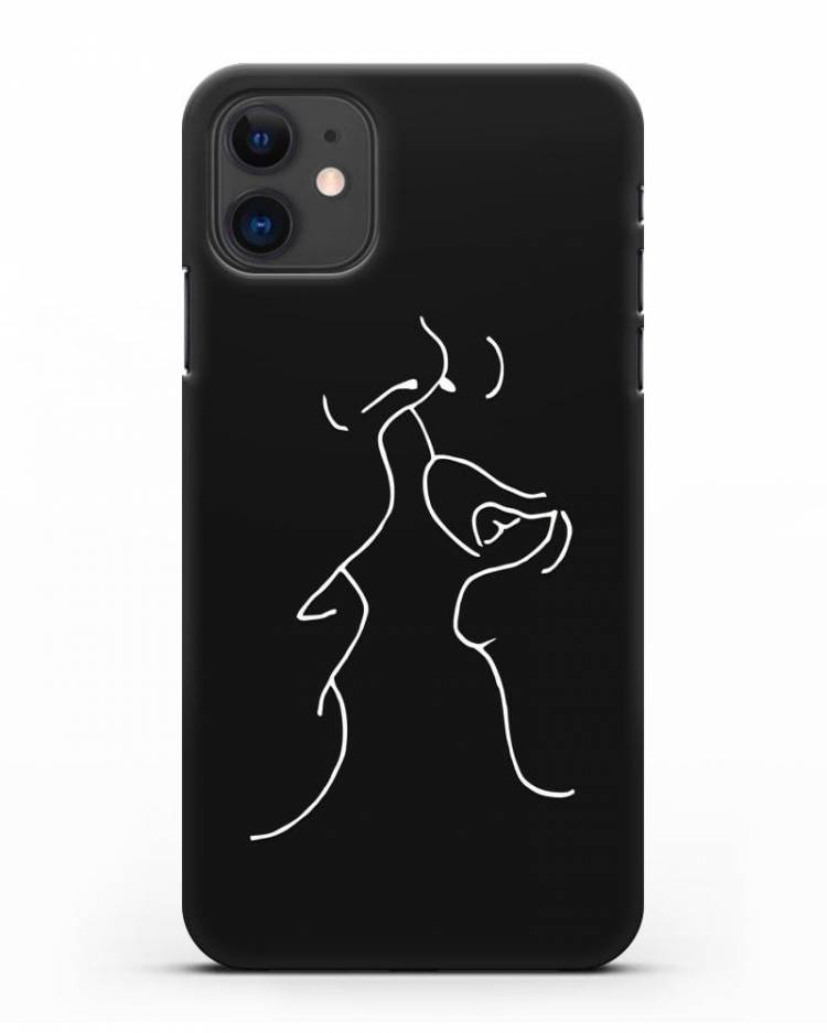 Чехол с рисунком одной линией Поцелуй для iPhone