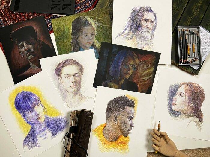 Онлайн-курс «Портреты цветными карандашами»