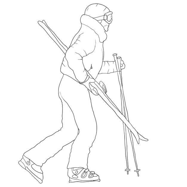 Зарисовки силуэтов сноубордистов на белом фоне иллюстрации