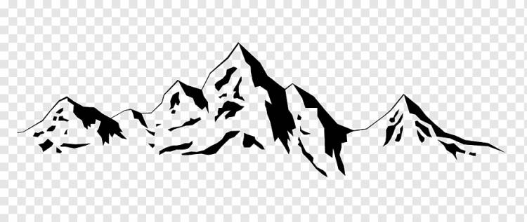 Горный хребет Силуэт, гора, угол, белый, млекопитающее png