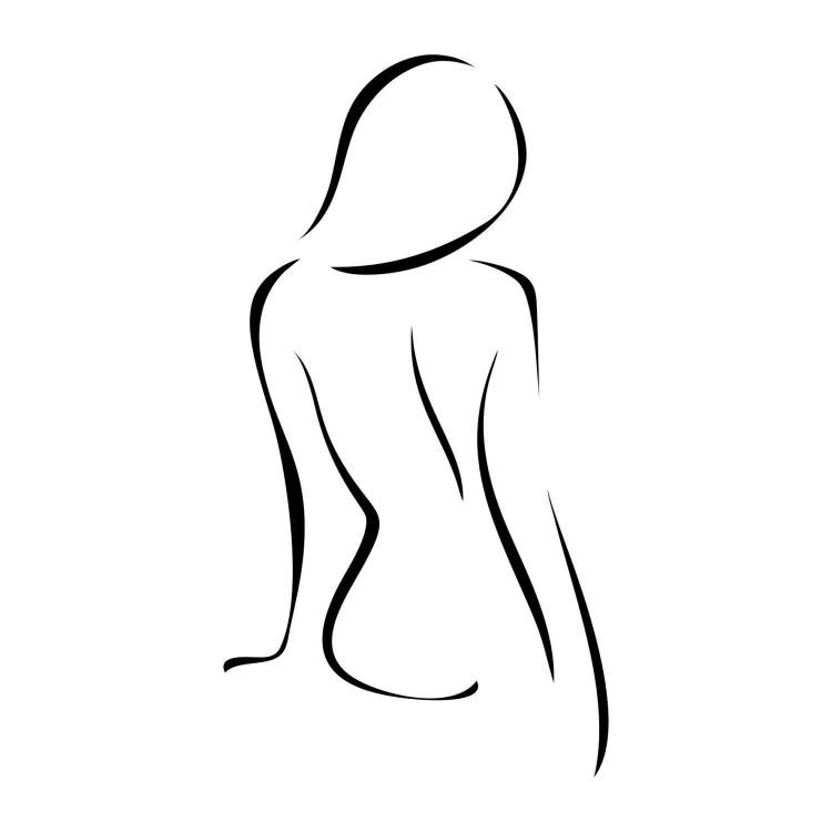 Силуэт девушки со спины рисунок