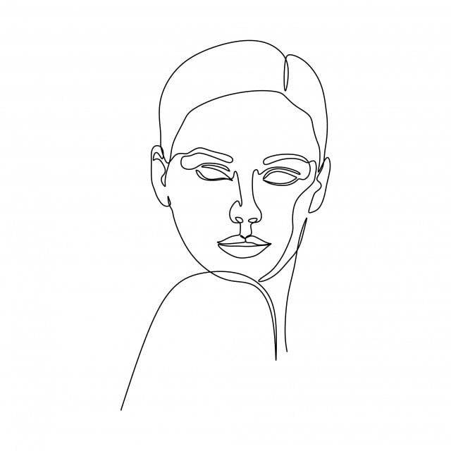 абстрактное лицо девушки непрерывное рисование одной линии минимализм дизайн на белом фоне PNG , лицо девушки клипарт, девушка, Лицо PNG картинки и пнг рисунок …