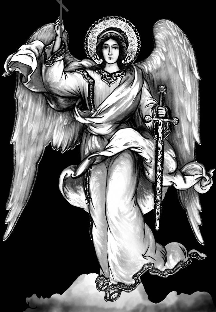 Ангел с мечом эскиз