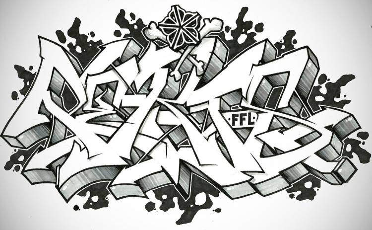Граффити скетчи на бумаге