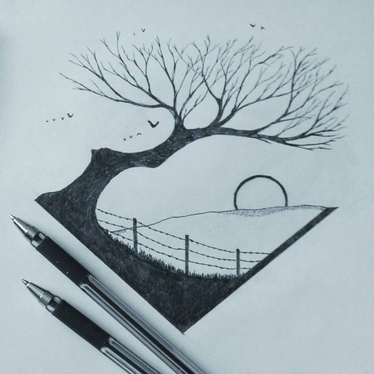 Рисунки карандашом для скетчбука природа