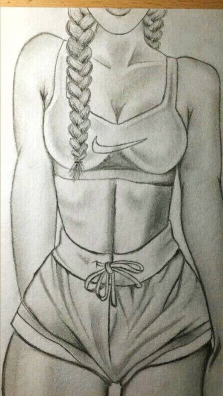 Красивые рисунки тела девушки карандашом 
