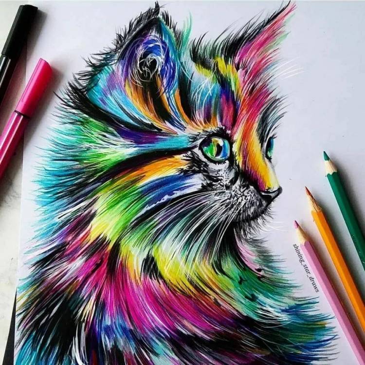 Крутые разноцветные рисунки для срисовки
