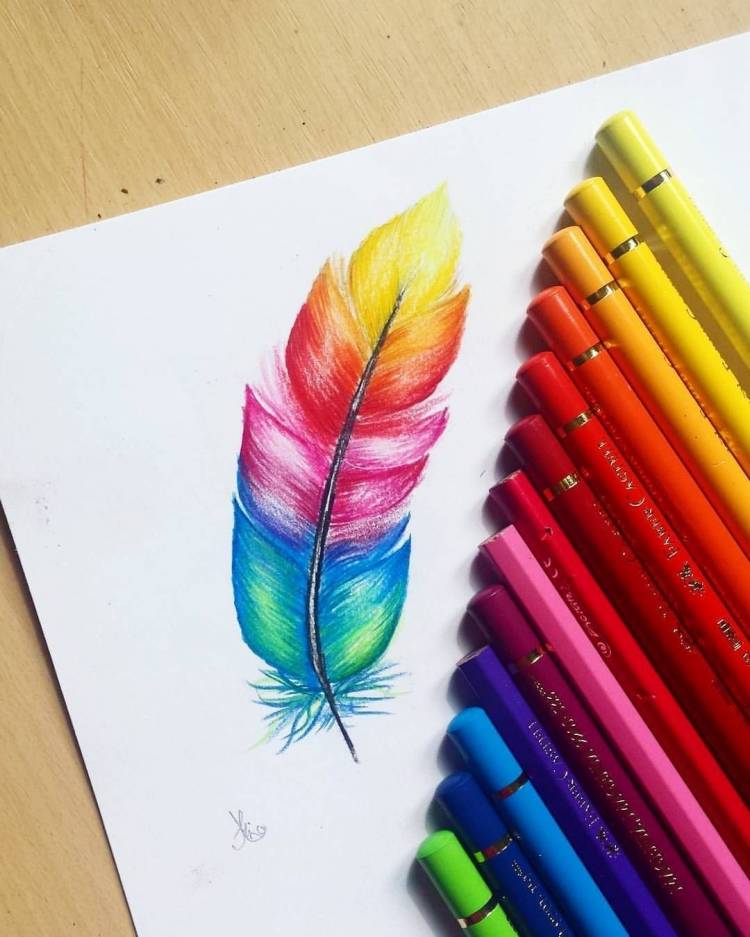 Рисунки для срисовки цветными карандашами легкие