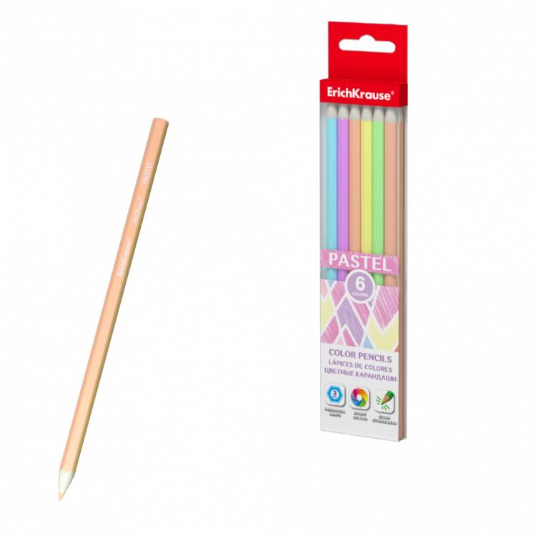 Цветные карандаши шестигранные ErichKrause® Inspiration Pastel
