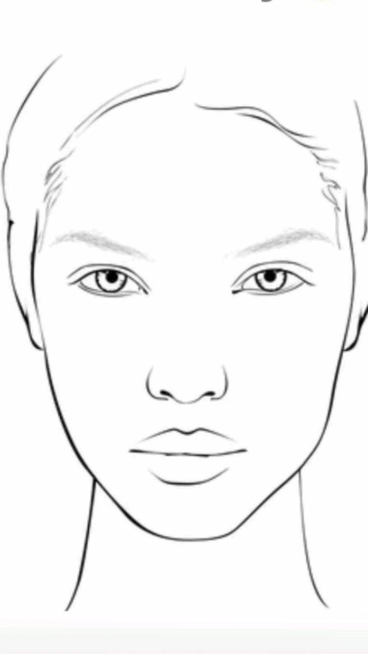 Эскиз лица для макияжа
