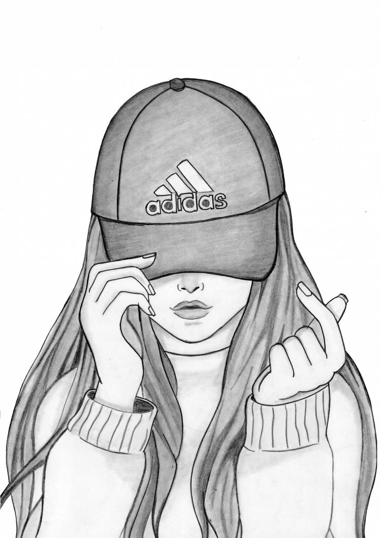 Как нарисовать девушку в шапке