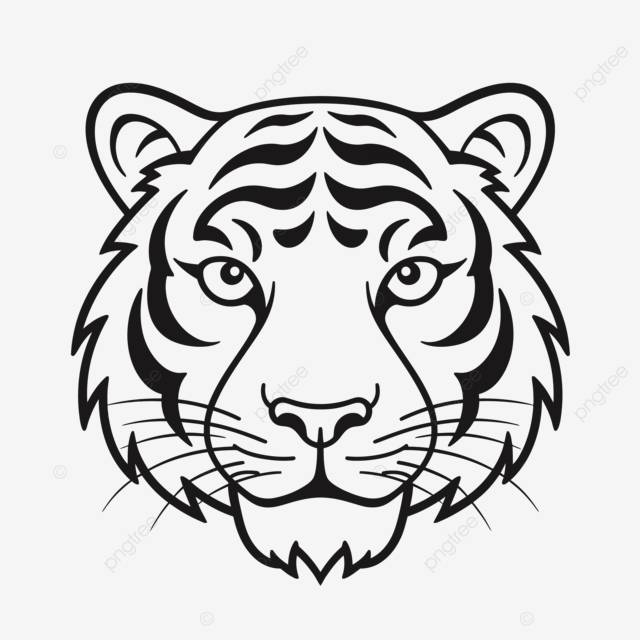 рисунок голова тигра на белом фоне наброски эскиз вектор PNG , рисунок тигра, рисунок крыла, рисунок головы PNG картинки и пнг рисунок для бесплатной загрузки