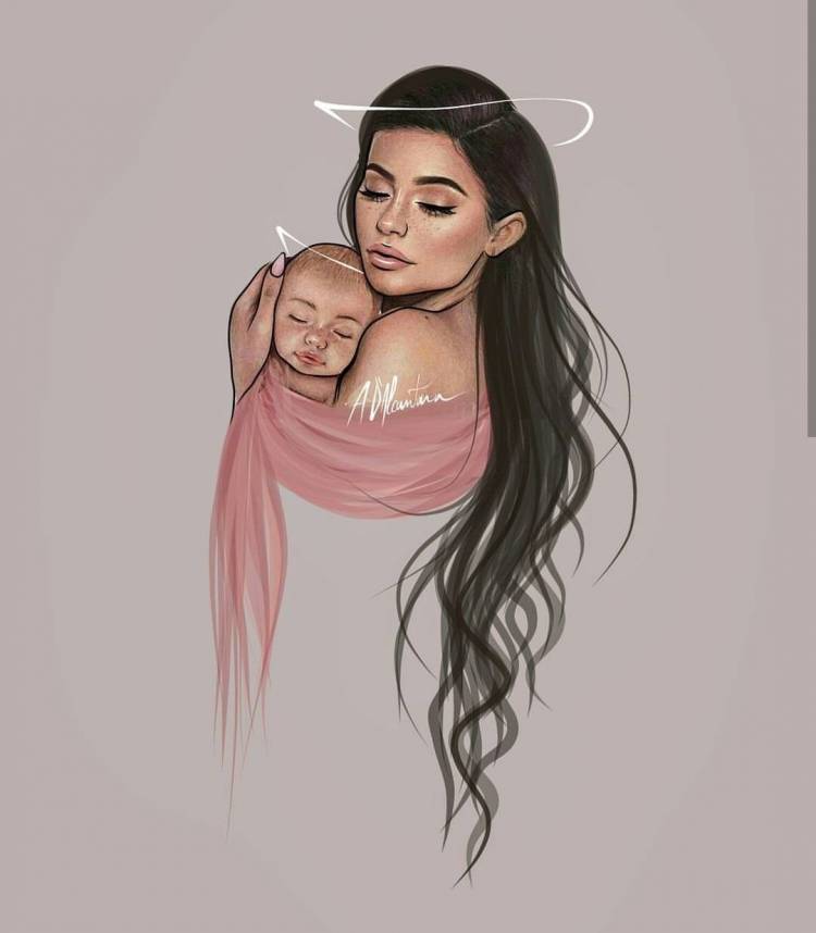 Картинки мама и дочь нарисованные