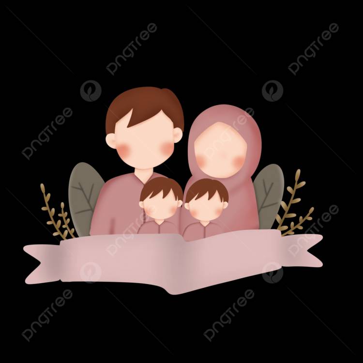 мусульманская семья с двумя мальчиками PNG , мусульманская семья мультфильм, мусульманские родители, мусульманская семья с ребенком PNG картинки и пнг PSD рисунок для бесплатной загрузки