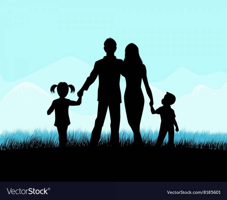 Семья с двумя детьми рисунок