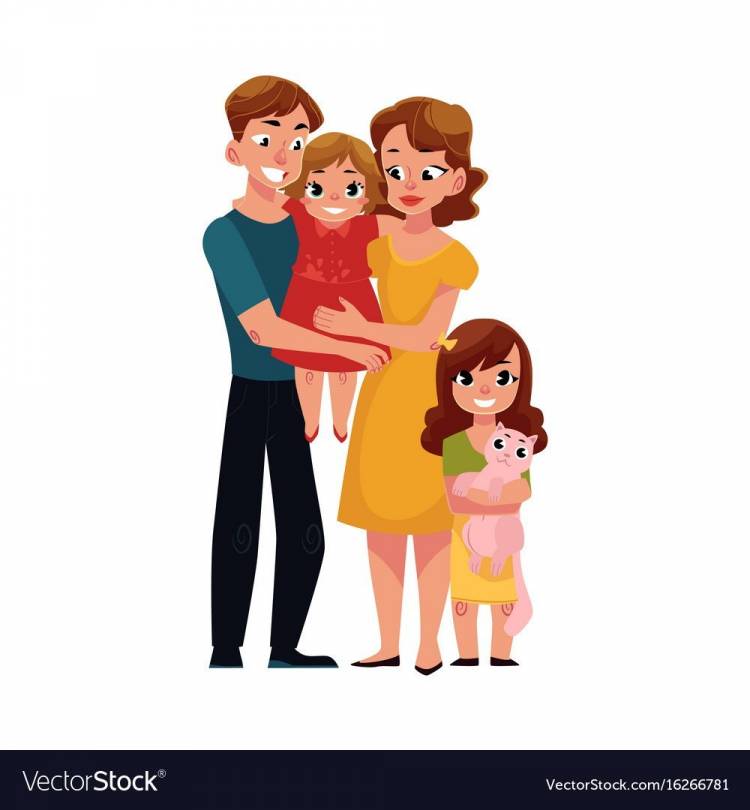 Папа мама и две дочки картинки