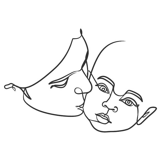 Непрерывный рисунок линии мать целует ребенка рисунок одной линии матери и ее ребенка