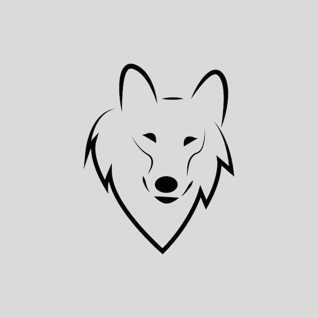 Простой силуэт головы волка логотип