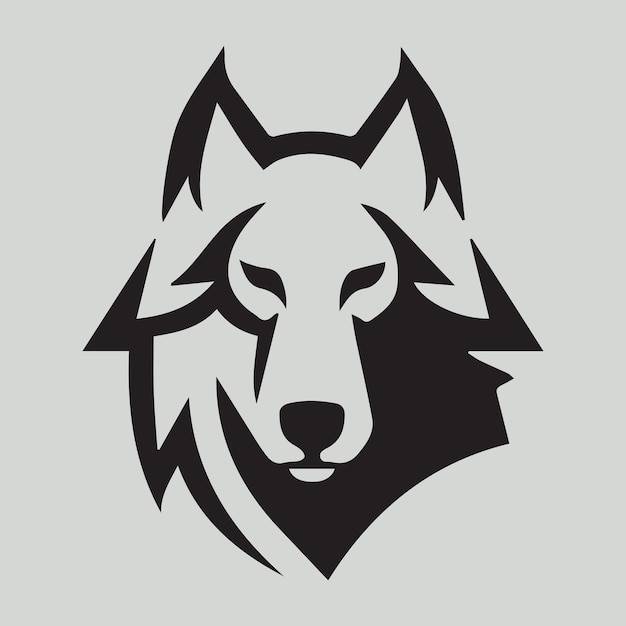 Чистый современный логотип волка простой минимальный значок вектора животного