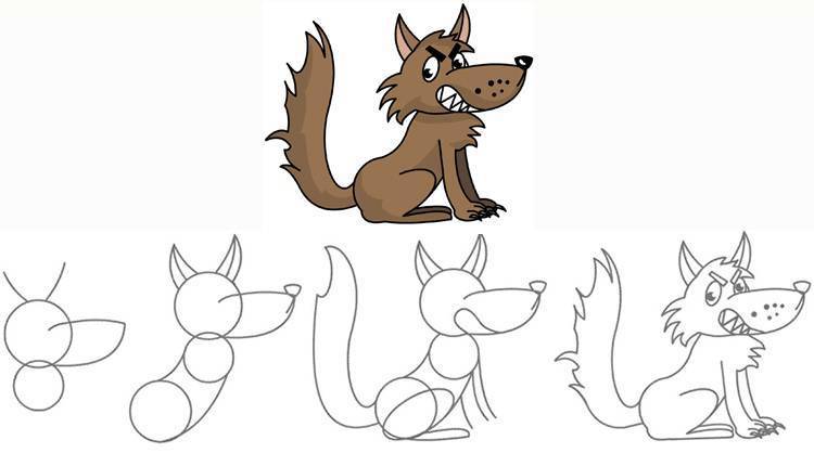 Рисунки Волка для срисовки