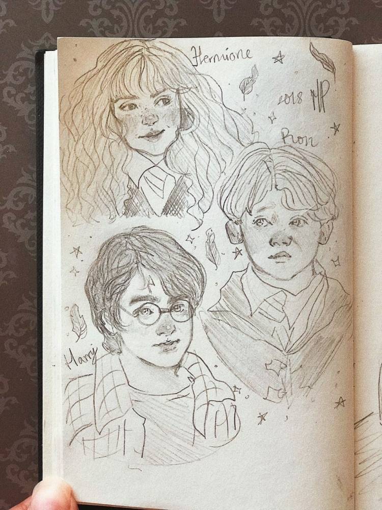 Рисунки на тему Гарри Поттер легкие
