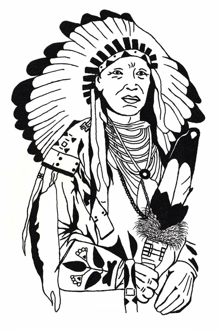 Индейцы раскраска