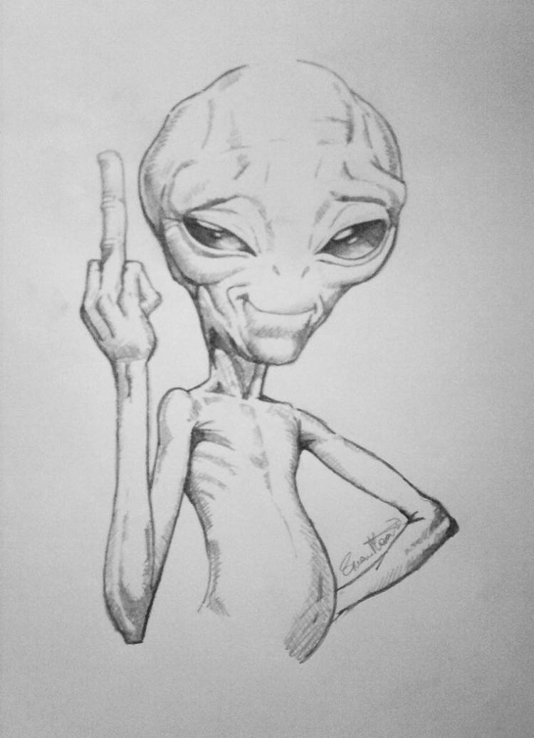 Инопланетянин рисунок для срисовки