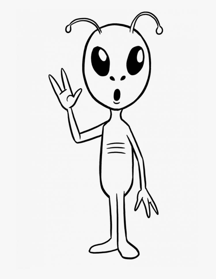 Поэтапное рисование инопланетянина для детей