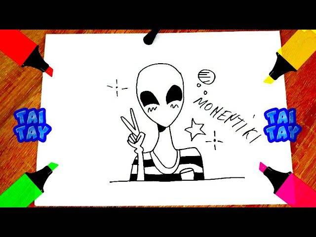 Как нарисовать ИНОПЛАНЕТЯНИНА Видео про инопланетян или Рисунки для Срисовки