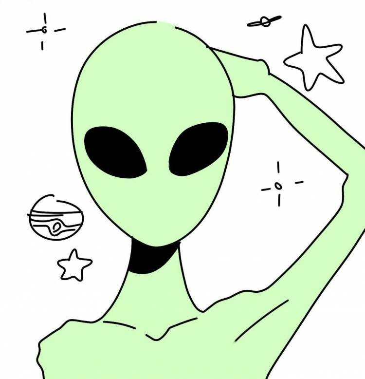 Инопланетянин рисунок для срисовки