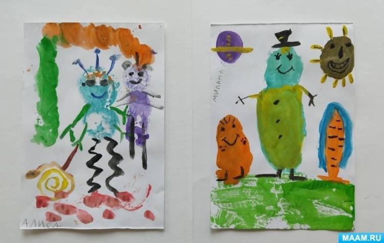Мастер-класс по рисованию в технике монотипии «Инопланетянин» для детей