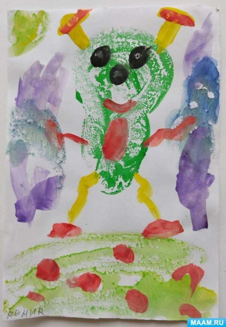 Мастер-класс по рисованию в технике монотипии «Инопланетянин» для детей