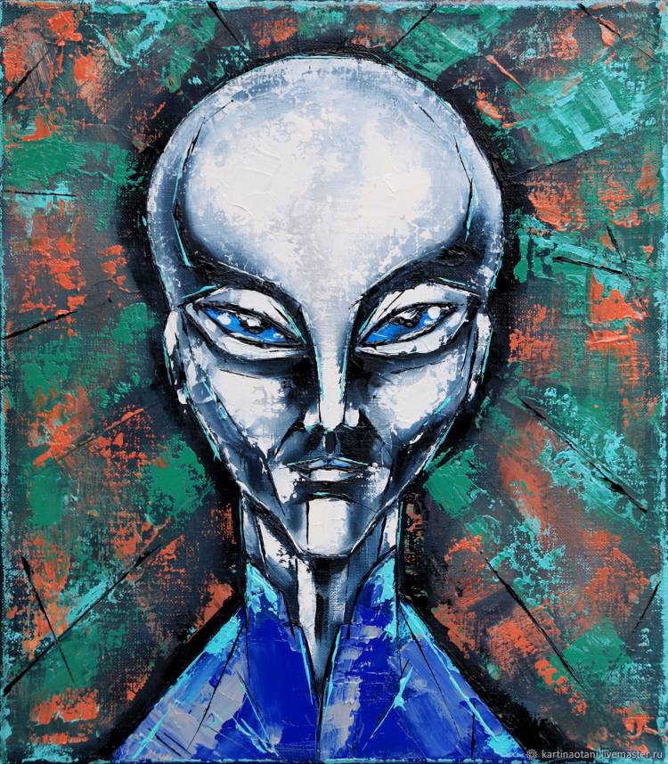 Картина Инопланетянин Пришелец Маслом на холсте в интернет