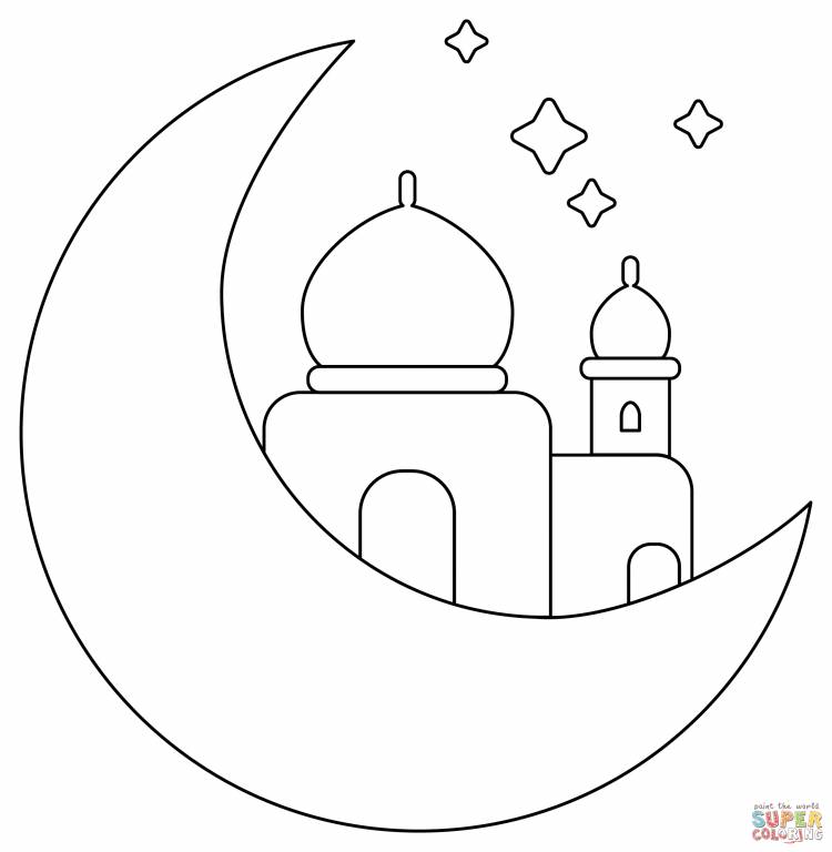 Раскраска Рамадан луна