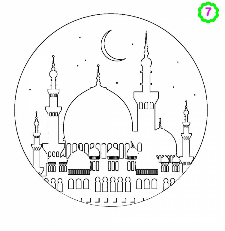 Free colouring activities colouring mosque muslimkids drawing Islamicactivities