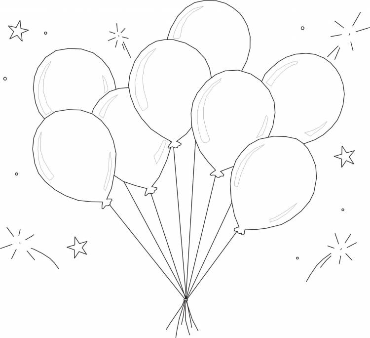 Рисунок шарики воздушные с днем рождения 