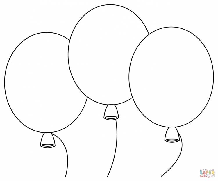 Раскраска Воздушные шары на день рождения
