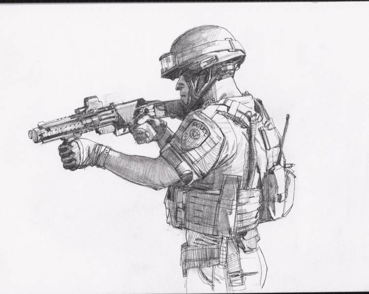 Как нарисовать спецназовца