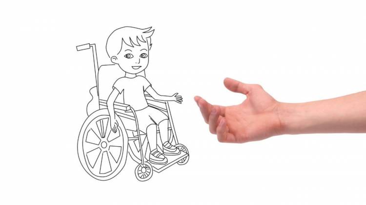 Рисунок помощь инвалидам детский 