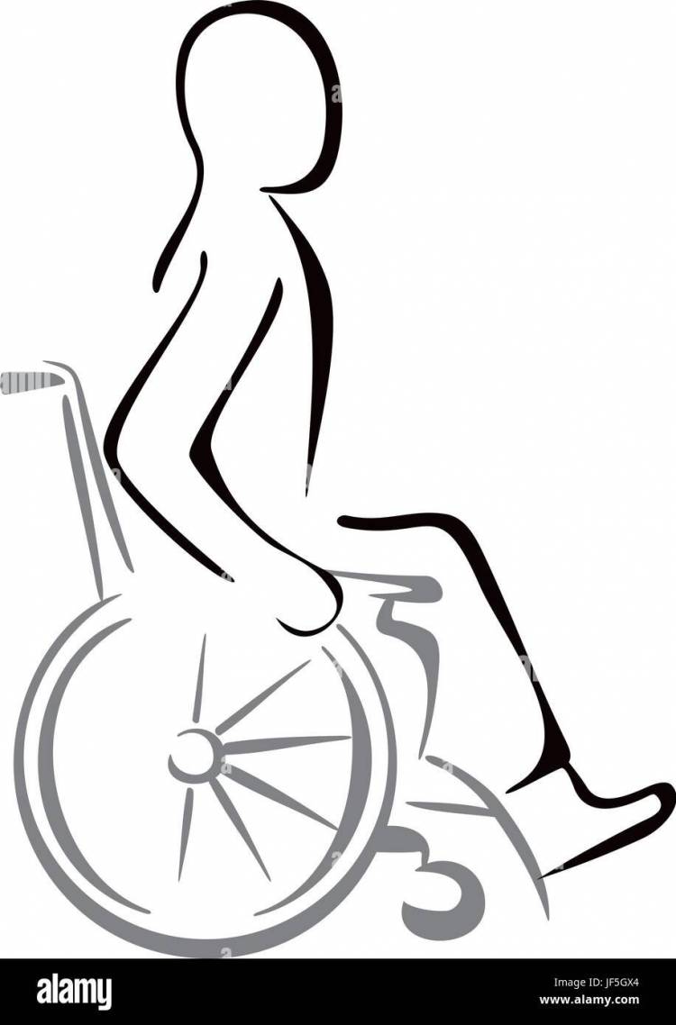 Рисунок инвалида на коляске карандашом легко 