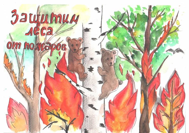 Спасем лес от пожара рисунки